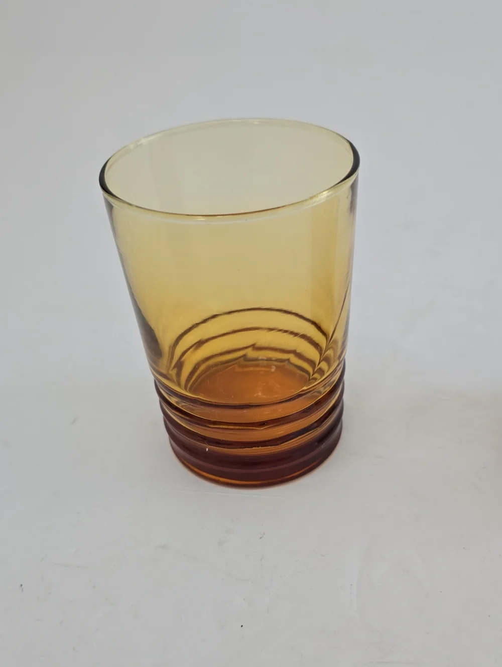 Vintage Libbey Set Of 2 Amber Highball Glasses Optic Swirl